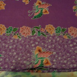 COCONUT GIRL ISLANDCORE INDONESIAN COTTON PURPLE & COLORS FOLDING SARONG